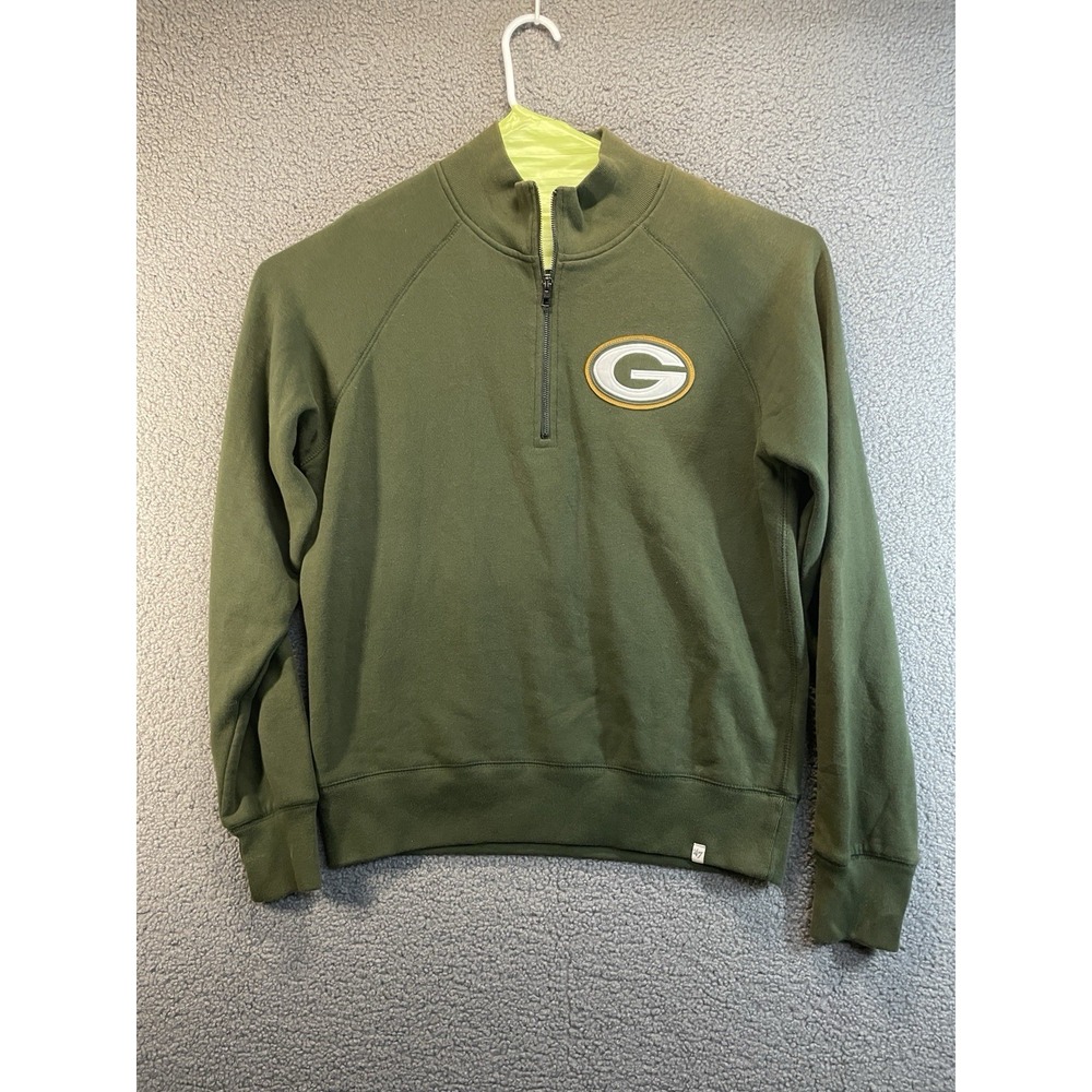 Green Bay Packers 1/4 Zip Mens Sz M Grey Team Apparel Lightweight Hoodie NFL